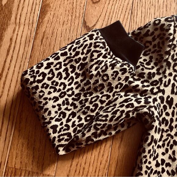 Old Navy Leopard Print Bomber Tan Black Jacket Lightweight Girl’s Size L (10-12) - Picture 6 of 11